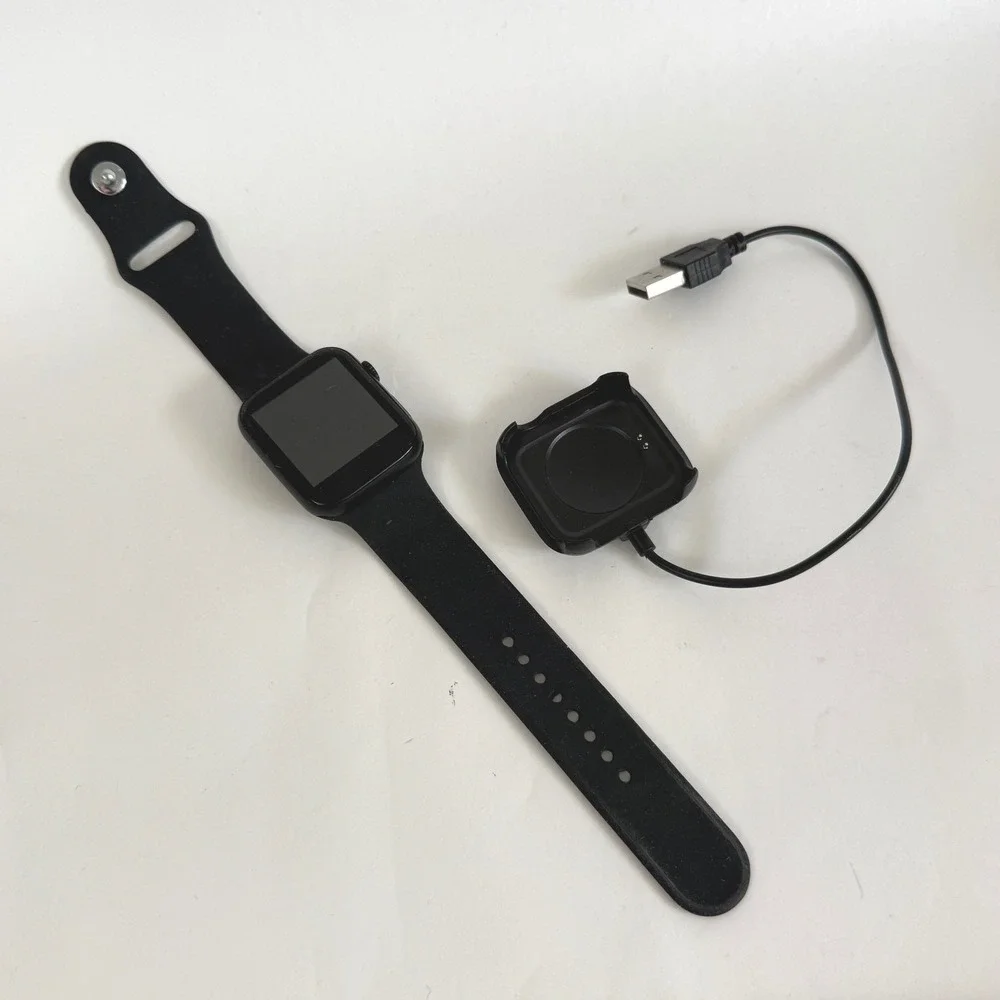 Smart Watch‎ 42mm Black Sport Watch Non Working w/ Charger Parts Repair
